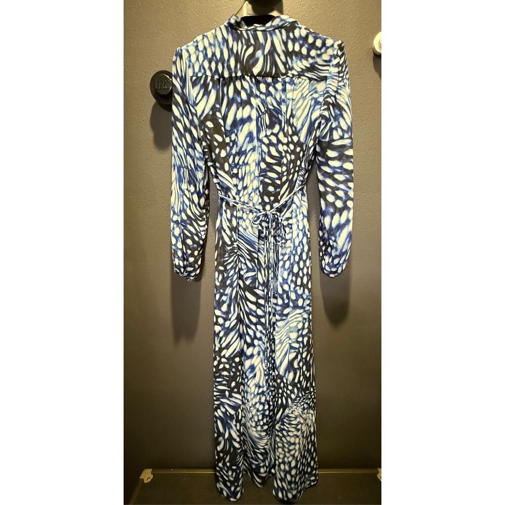 Chico’s Mosaic Peasant Maxi Dress |Blue Abstract … - image 5